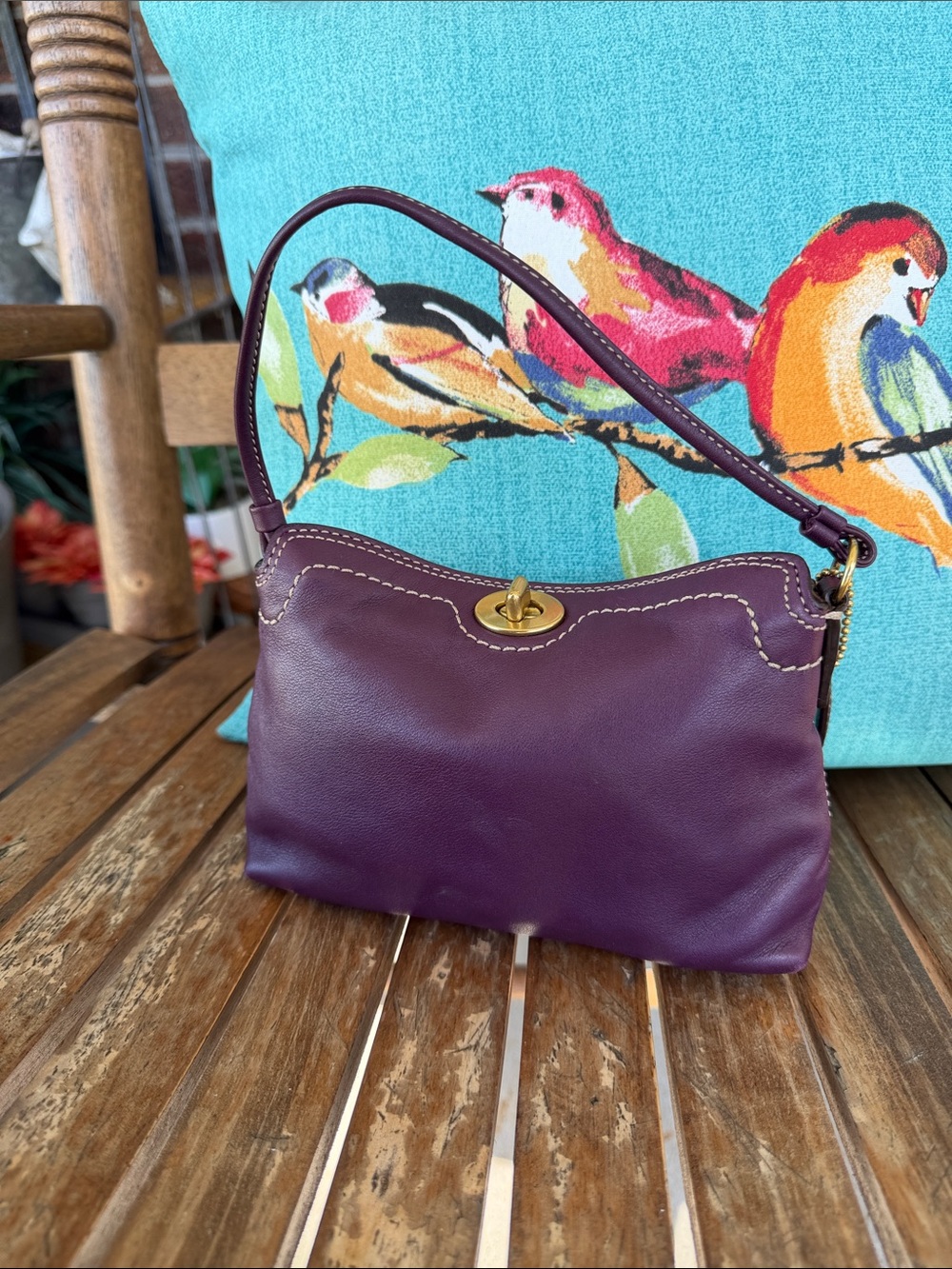 Vintage Authetic Coach pouch in plum